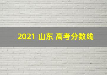 2021 山东 高考分数线